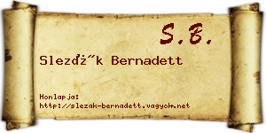 Slezák Bernadett névjegykártya