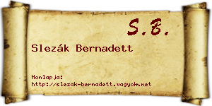 Slezák Bernadett névjegykártya